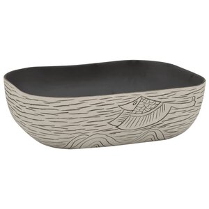 vidaXL Vasque à poser gris/noir rectangulaire 48x37 5x13 5cm céramique