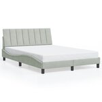 vidaXL Cadre de lit avec tête de lit Gris clair 140x190 cm Velours