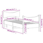 vidaXL Cadre de lit sans matelas 75x190 cm bois de pin massif