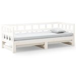 vidaXL Lit coulissant blanc bois de pin massif 2x(90x200) cm
