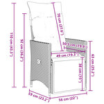 vidaXL Ensemble de bistro de jardin 3 Pièces coussins gris poly rotin