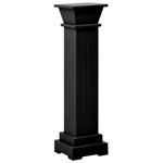 vidaXL Support pilier classique carré pour plantes Noir 17x17x66cm MDF