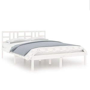 vidaXL Cadre de lit Blanc Bois massif 200x200 cm