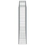 vidaXL Paniers à gabions arqués 2 Pièces 300x50x220/240 cm fer galvanisé