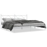 vidaXL Cadre de lit métal avec tête de lit blanc 200x200 cm
