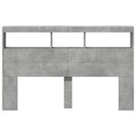 vidaXL Armoire tête de lit avec LED gris béton 160x17x102 cm
