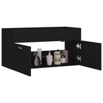 vidaXL Armoire d'évier Noir 90x38 5x46 cm Bois d’ingénierie