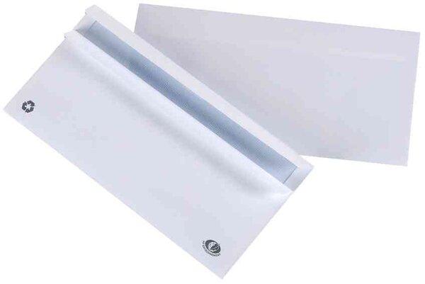 Boite 500 enveloppes dl 110 x 220 mm 80g autocollantes blanc oxford