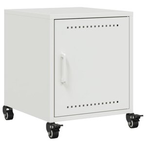 vidaXL Table de chevet blanc 36x39x43 5 cm acier