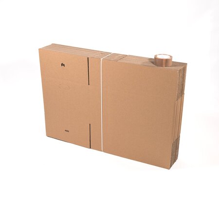 Lot de 15 cartons 60x40x30cm double cannelure + 1 adhésif offert