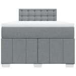 vidaXL Sommier à lattes de lit avec matelas Gris clair 120x200cm Tissu