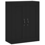 vidaXL Buffet haut Noir 69 5x34x180 cm Bois d'ingénierie