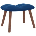 vidaXL Chaise à bascule avec repose-pied Bleu Velours