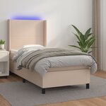 vidaXL Sommier à lattes de lit matelas et LED Cappuccino 80x200cm