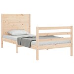 vidaXL Cadre de lit avec tête de lit 90x200 cm bois massif