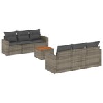 vidaXL Salon de jardin avec coussins 7 Pièces gris résine tressée