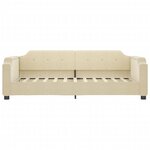 vidaXL Lit de jour avec lit gigogne crème 90x200 cm tissu