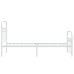 vidaXL Cadre de lit métal avec tête de lit/pied de lit blanc 75x190 cm