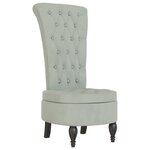 vidaXL Chaise à dossier haut gris clair velours conception de bouton