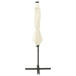 vidaXL Parasol déporté avec mât et lumières LED Sable 300 cm