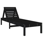 vidaXL Chaise longue noir 199 5x60x74 cm bois massif de pin