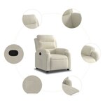 vidaXL Fauteuil inclinable Crème Velours