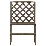 vidaXL Support de plantes et treillis Gris 70x42x115 cm Bois de sapin