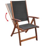 vidaXL Ensemble à manger d'extérieur 9 Pièces et coussins Acacia solide