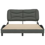 vidaXL Cadre de lit avec LED sans matelas gris foncé 120x200 cm tissu