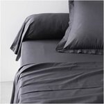 Taie de traversin - 45 x 185 cm uni - Fusain