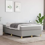 vidaXL Sommier à lattes de lit avec matelas Gris clair 120x200cm Tissu
