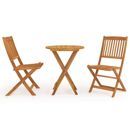 vidaXL Mobilier à dîner de jardin pliable 3 Pièces Bois d'acacia solide