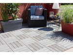 Dalle en plastique - Lot de 6 (1m²) -  38.4 x 38.4 x 2.5 cm - Taupe