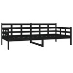 vidaXL Lit de jour noir bois de pin massif 90x200 cm