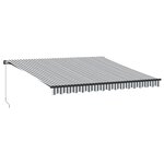 vidaXL Auvent manuel rétractable anthracite et blanc 400x350 cm