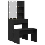 Ensemble de Table de Maquillage vidaXL avec LED Bois d'Ingénierie Chêne Noir