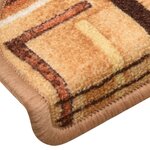 vidaXL Tapis d'escalier autocollants 15 Pièces Beige 65x21x4 cm
