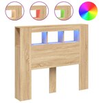 vidaXL Tête de lit à LED chêne sonoma 120x18 5x103 5cm bois ingénierie