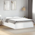 vidaXL Cadre de lit sans matelas blanc 140x190 cm
