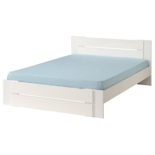 Lit adulte contemporain blanc 140 x 190 cm