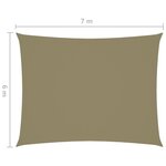 vidaXL Voile de parasol tissu oxford rectangulaire 6x7 m beige