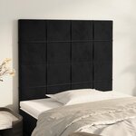 vidaXL Têtes de lit 2 Pièces Noir 90x5x78/88 cm Velours