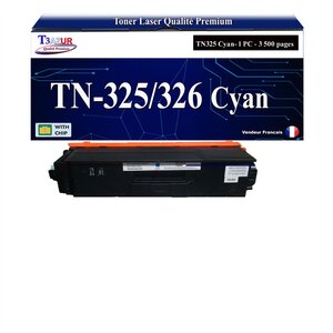 T3AZUR - Toner compatible avec Brother TN326 pour Brother HL-L8250CDN HL-L8300 HL-L8350CDW HL-L8350CDWT Cyan
