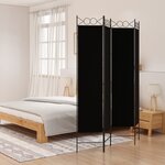 vidaXL Cloison de séparation 4 panneaux Noir 160x200 cm Tissu