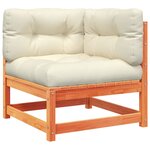 vidaXL Salon de jardin 5 Pièces avec coussins cire marron bois pin massif