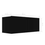 vidaXL Ensemble de meuble TV 4 Pièces Noir Bois d'ingénierie