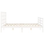 vidaXL Cadre de lit avec tête de lit blanc 160x200 cm bois massif