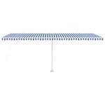 vidaXL Auvent manuel rétractable avec LED 600x350 cm Bleu et blanc