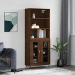 vidaXL Buffet haut Chêne marron 69 5x34x180 cm Bois d'ingénierie
