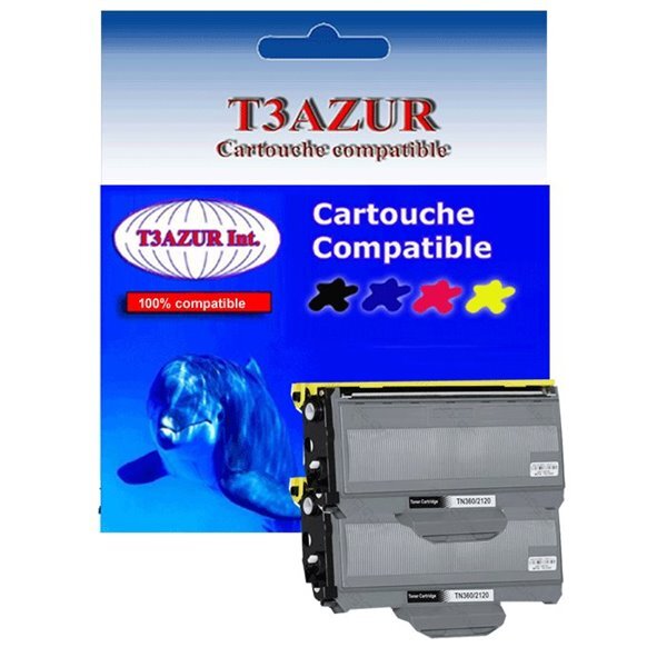 2 Toners compatibles  pour RICOH AFICIO SP1210, SP1210N, TN2120 - 2 600 pages - T3AZUR